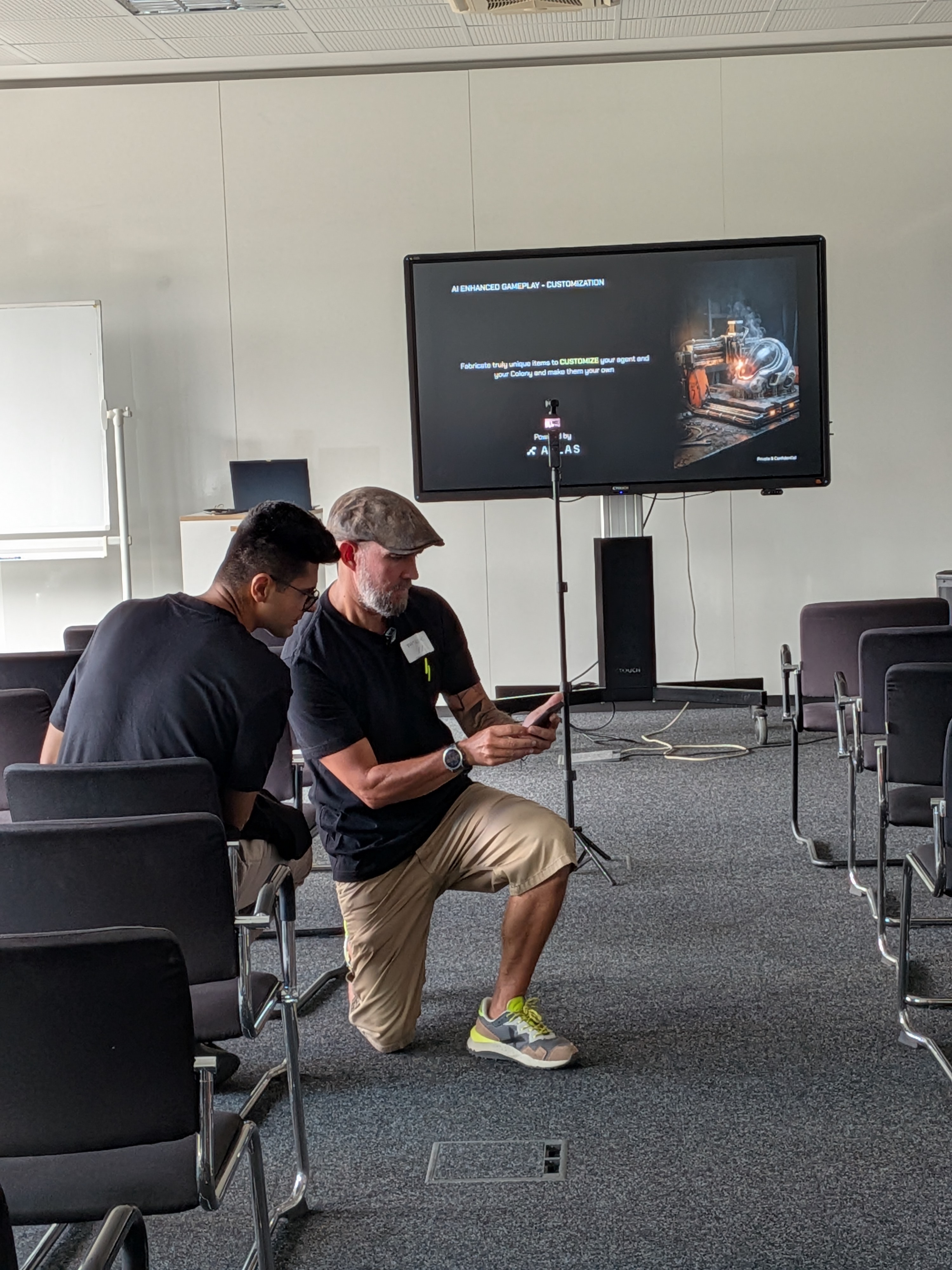 A demo running on screen at The Agent AI Summit, Gamescom Cologne